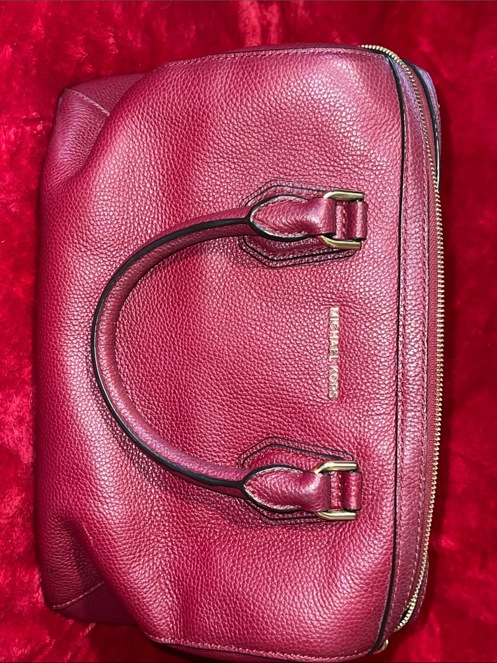 Michael Kors Pebbled Leather Satchel - Raspberry Pink